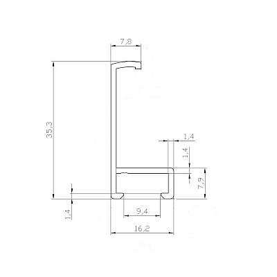 Алюминиевый багет C72-03