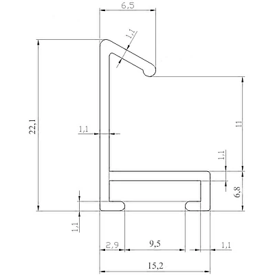 Алюминиевый багет C1268-03